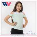 تى شيرت بناتى نص كم OFFSHOULDER (أخضر)
